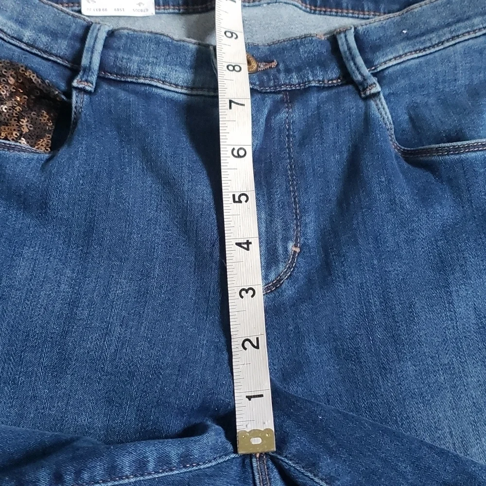 NWT Brax Maya Feel Good Women's Sequins Stripe Skinny Jeans Size 29 Chic - Picture 8 of 13